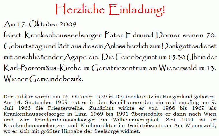 Pater Dorner wird 70